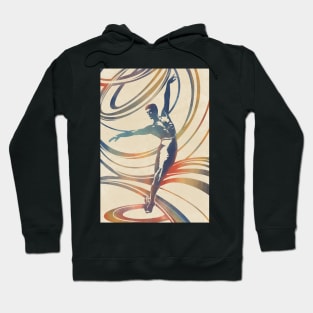 Rainbow Dancer Male Ballet Linoprint Hoodie